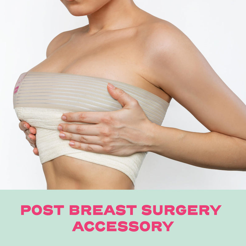 [Australia] - Breast Implant Stabilizer Band I Post Surgery Breast Band Chest Compression Wrap For Women I Breast Augmentation Band I Bra Breast Reduction Recovery Supplies For Healing I One Size 