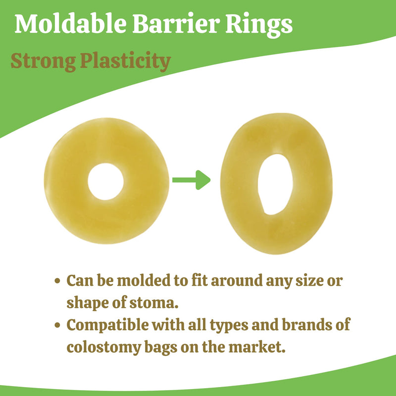 [Australia] - Elastic Moldable Ostomy Barrier Rings- Outer Diameter 2" (48mm) 4mm Thickness -Ostomy Supplies Non-Leaking Seal for Stoma, Sting-Free Hydrocolloid Skin Barrier Extender Ring for Colostomy Bags, 10PCS 10 Count (Pack of 1) 