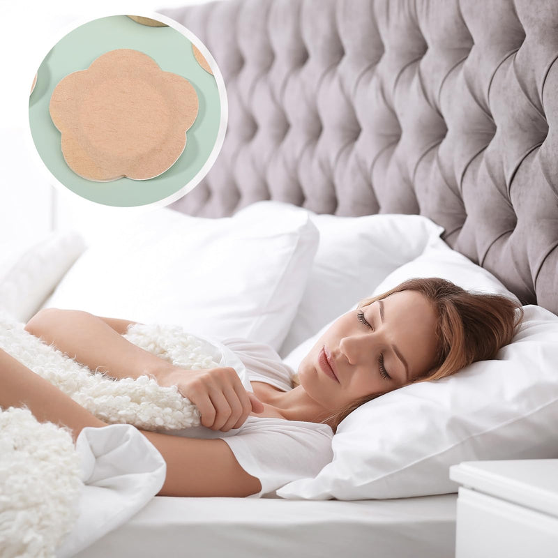 [Australia] - 60 Pcs Plum Blossom Castor Oil Pack Wrap for Belly Button, Self-Adhesive Disposable Spunlace Cloth Castor Oil Belly Button Patch with Cotton, Oils Not Included (Skin Color) 