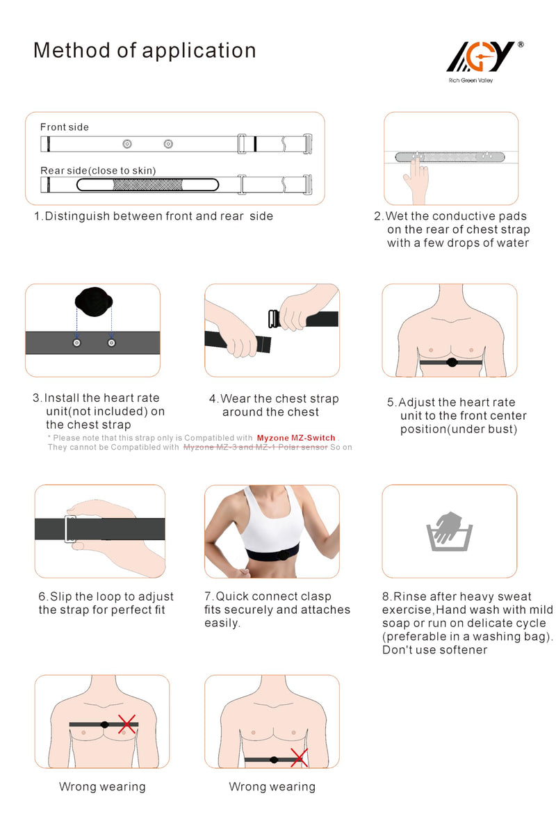 [Australia] - Heart Rate Monitor Chest Strap Fits for Myzone Replacement Strap Myzone MZ-Switch Belt Medium Pink 1 