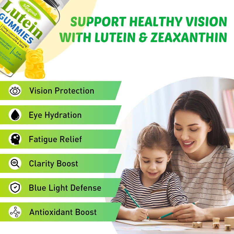 Lutein and Zeaxanthin Supplements Gummies with Astaxanthin & Bilberry Extract - Eye Vitamins with Omega-3, Vitamins A, C, E, D3 & Zinc for Vision Health - Sugar Free, Mango Flavor, 120 Count 60 Count (Pack of 2)
