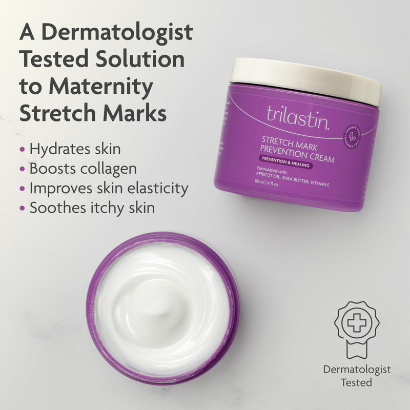 [Australia] - TriLASTIN Stretch Mark Cream for Pregnancy - 4 fl oz, Citrus Scent - Pregnancy Stretch Mark Prevention & Pregnant Belly Cream & Belly Oil for Pregnant Women - Paraben Free Stretch Mark Cream 1 Pack 