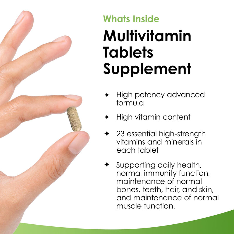 Multivitamin & Minerals 23 Essential Active Vegan High Strength Multivitamin Tablets for Women & Men with Iron A-Z Complete Daily Vegan Vitamins Gluten Free GMO Free (3 Month Supply) UK Made New Leaf 90 count (Pack of 1)