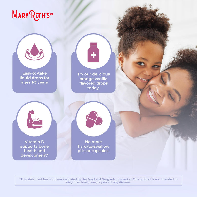 MaryRuth's Organic Toddler Multivitamin Drops,Vegan,Sugar Free,30 Servings | Vitamin A C D E B6 B12 Zinc, Healthy Growth Support, Immunity & Bone Health & Cognitive Function Toddler Multi