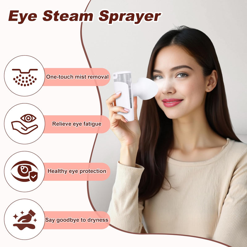 Eye Steam Sprayer, Mini Eye Mist Steam Sprayer, 3 Adjustable Temperature, Upgraded Portable Eye & Face Hydration Soother for Moisturizing & Cleaning