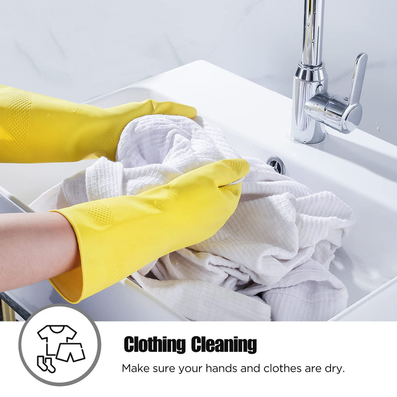 [Australia] - Rubber gloves dishwashing 2 or 4 Pairs for Kitchen,Cleaning gloves for household Reuseable. Small (Pack of 2) Pink+yellow 