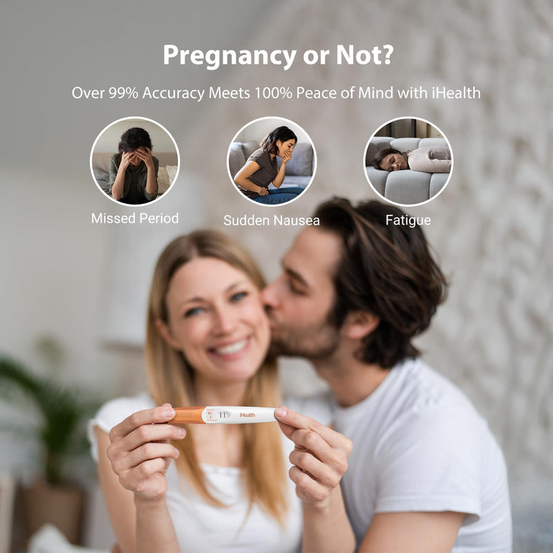 iHealth Early Detection Pregnancy Tests, Home Pregnancy hCG Test, 5 Count | hCG Test with 3-5-min results, Long Grip Handle for Easy Sampling, Easy to Use Fast & Accurate, 5 individually sealed strips
