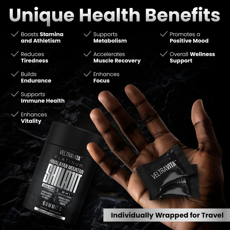 [Australia] - 28000 mg, 23-in-1, Himalayan Shilajit for Men, Ashwagandha Gummies Platinum, Irish Sea Moss Gel, Black Seed Oil, Manuka Honey Medical Grade, Tongkat Ali, Rhodiola Rosea, No Sugar, Lab Test 
