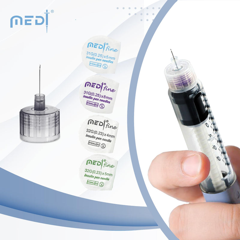[Australia] - Fine Insulin Pen Needles (31G 5mm) - Diabetic Needles for Insulin Injections, Ultra Fine Compatible with Most Diabetes Pens - 100 Ct, Pack of 2 100 Count (Pack of 2) 