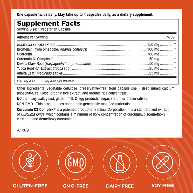 [Australia] - Mt. Angel Vitamins - InFlamEze, Boswellia, Curcumin, Quercetin, Bromelain (60 Vegetarian Capsules) 