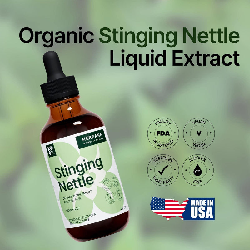 [Australia] - Stinging Nettle Leaf and Root 4 fl oz Liquid Extract - Natural Urinary & Kidney Support for Man and Woman - Organic Urtica Dioica - High Potency Herbal Supplement - 90-Day Supply 4 Fl Oz (Pack of 1) 