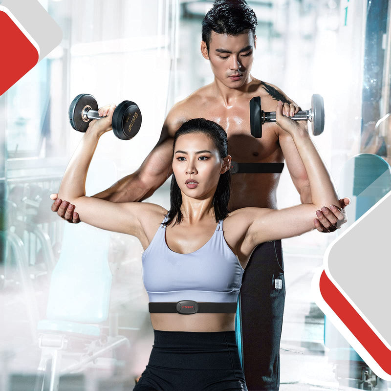 [Australia] - FITCENT Rechargeable Heart Rate Monitor Chest Strap 5.3 kHz/Bluetooth 5.0/ANT+, Heart Rate Sensor for Peloton Strava Zwift DDP Yoga 