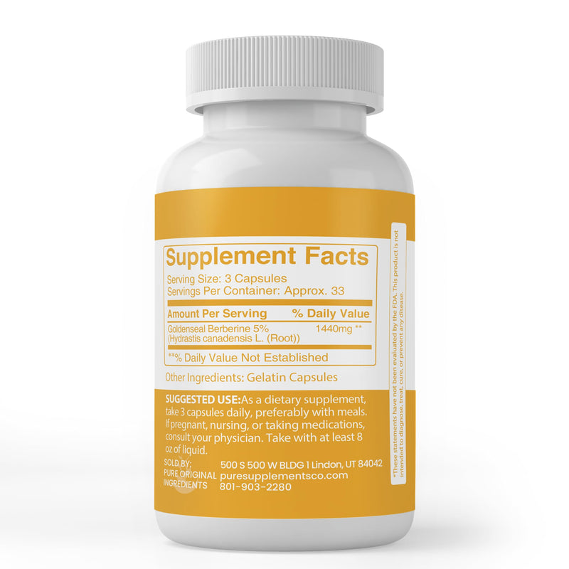 [Australia] - Pure Original Ingredients Goldenseal Berberine, Always Pure, No Additives Or Fillers, Lab Verified (100 Count) 