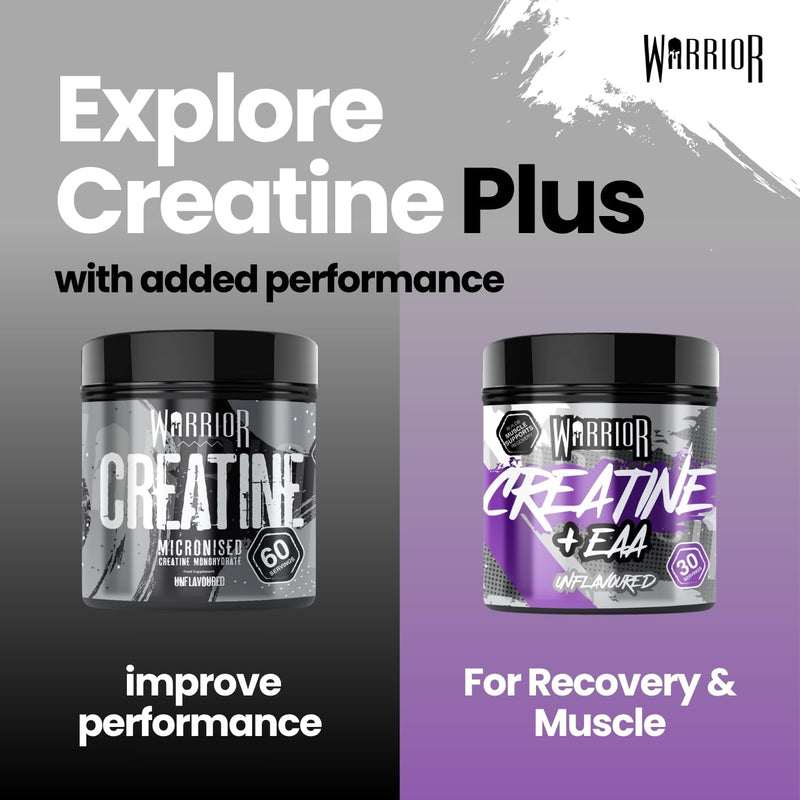Warrior Creatine Monohydrate Powder + EAA 270g (30 Servings) – Pure Creatine with Essential Amino Acid Supplements for Muscle Recovery & Growth, Pre & Post Workout for Men & Women – Unflavoured