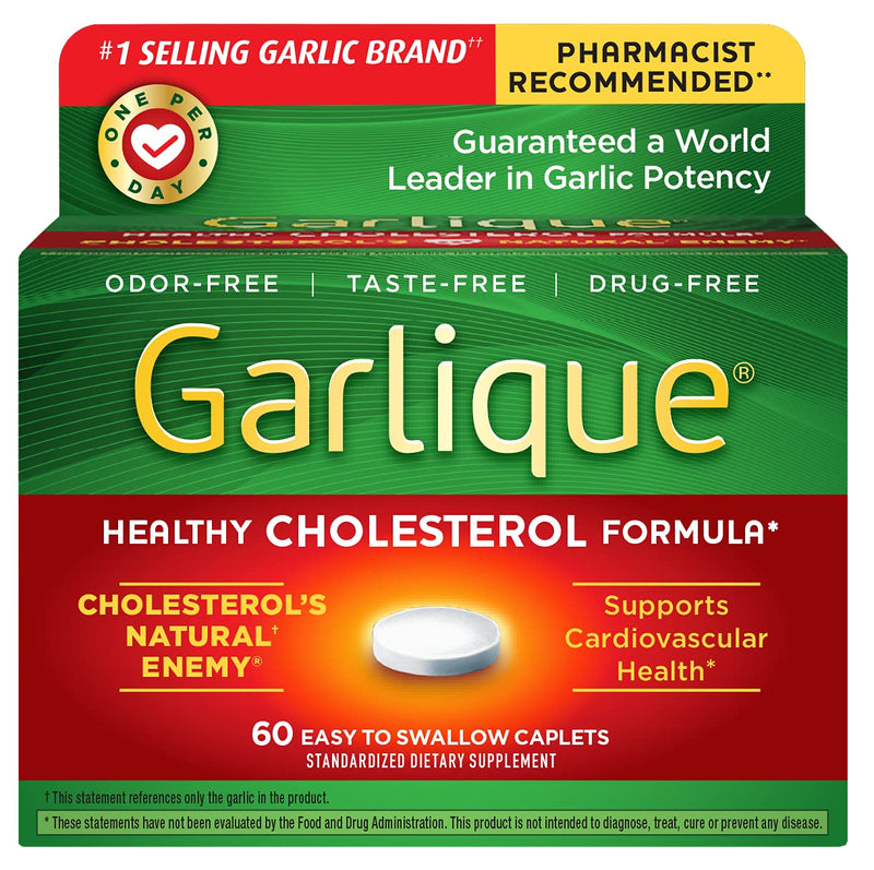 [Australia] - Garlique Healthy Cholesterol Formula with 5000 mcg of Allicin, 60 Enteric Coated Caplets (Pack of 2) 