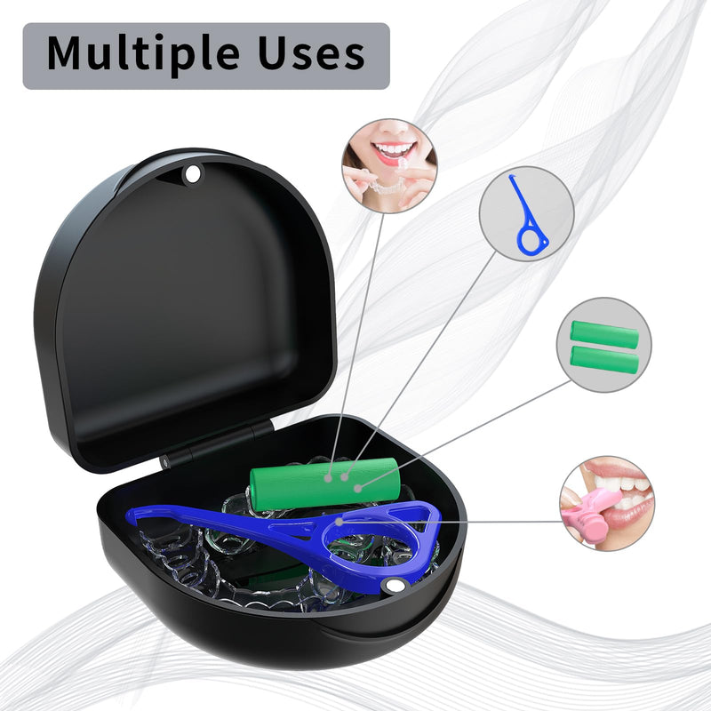 ARGOMAX Aligner Case, Retainer Case, Braces Box, 1 Piece Orthodontic Box, BLACK.