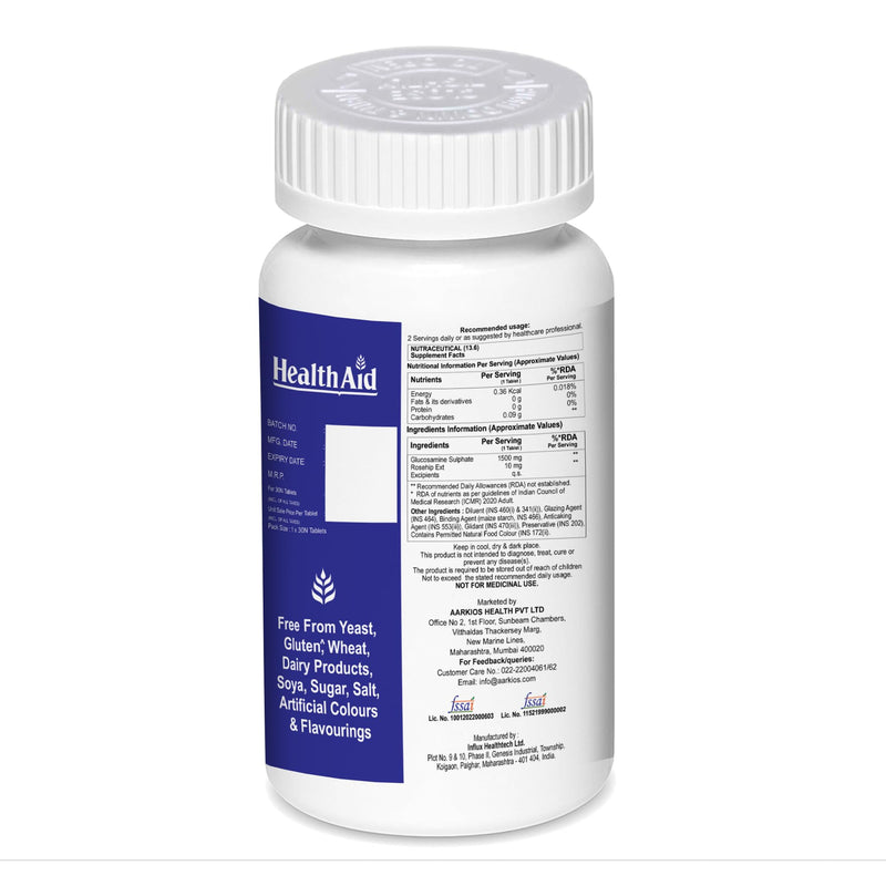 HealthAid Glucosamine Sulphate 2KCl 1500mg - 30 Tablets