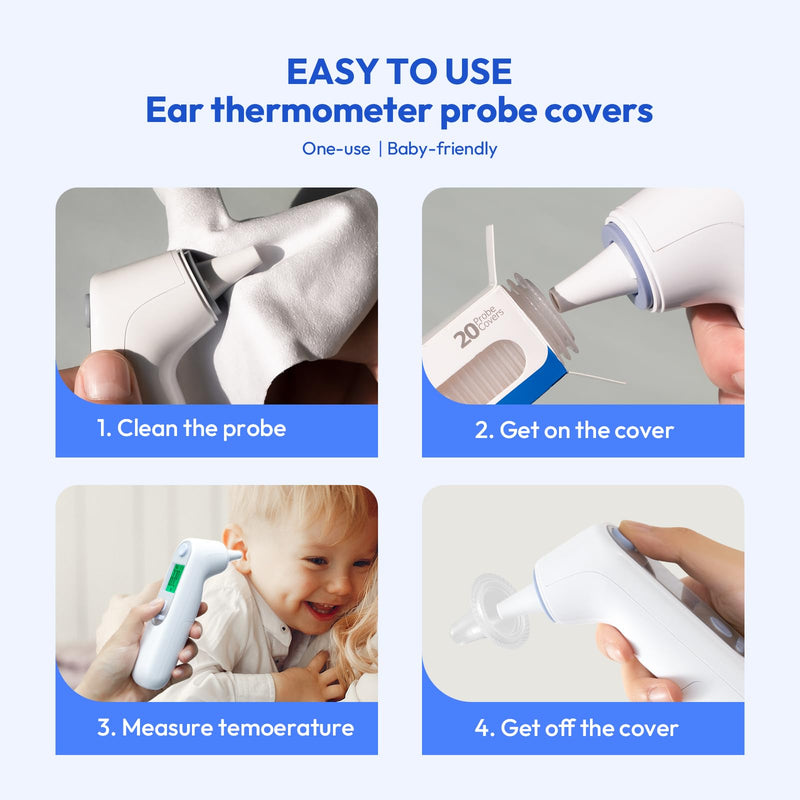 [Australia] - 120X Ear Thermometer Probe Covers, for All Braun Thermometer Ear Covers, Lens Filters, Refill Caps, 0% BPA Disposable Covers 120 