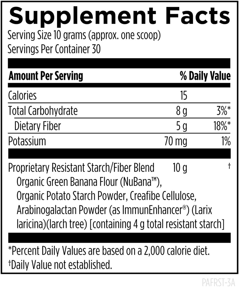 Designs for Health Fiber Prebiotic Complete RS - Fiber Supplement Powder with Resistant Starch - Organic Green Banana Flour + Organic Potato Starch Powder, Non-GMO + Unflavored (30 Servings / 300g)