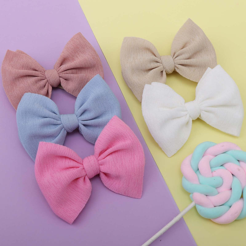[Australia] - YanJie 4.5'' Nylon Bow Headbands for Baby Girls - Handmade Tied Bows Hair Accessories for Infants and Toddlers - 10 Pieces 1-10 Color 