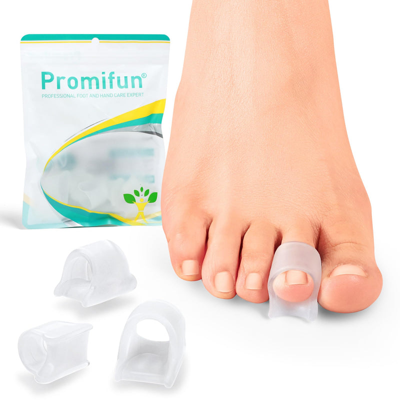 [Australia] - Promifun Hammer Toe Corrector for Women - 6 Pack Toe Splints - Soft Gel Toe Straightener - Curled, Crooked, Claw, Hammer Toes - 3 Different Sizes (Clear) 