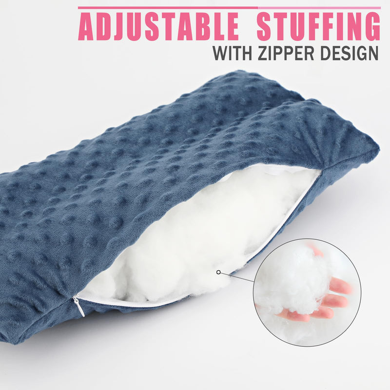 [Australia] - Hysterectomy Pillows with Ice/Hot Pocket for Abdominal Surgery, Hysterectomy Recovery Must Have Gifts, Tummy Tuck Stomach Padding, Minky Dot Denim Blue 