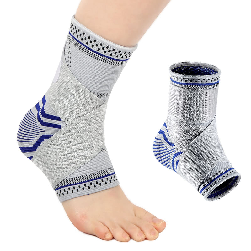 [Australia] - MILAIUN Ankle Brace, 1 Pair Ankle Brace with Velcro Fastener for Women Men, Foot Brace Ankle Support for Sports Protect, Arthritis, Plantar Fasciitis (M, Blue) M 