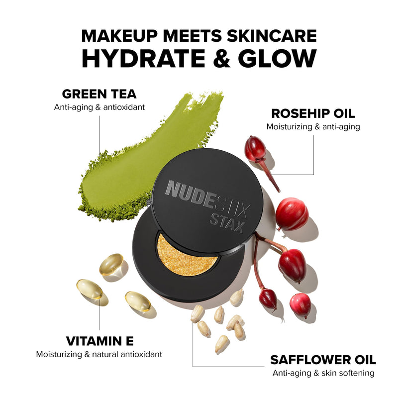 [Australia] - Nudestix STAX Nude Eye Lights Set – 3-Piece Iridescent Cream Eyeshadow Sticks for Dewy Glow on Eyes, Lips & Cheeks | Includes Diva, Sophisticate & Goddess | Vegan, Multi-Use, Stackable Makeup 