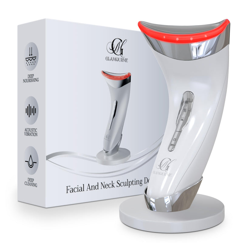 Red Light Therapy for Face - Lymphatic Drainage Massager- Face Sculpting Tool for Fine Lines and Wrinkle Reduction - Triple Action LED Facial Massager for Face and Neck