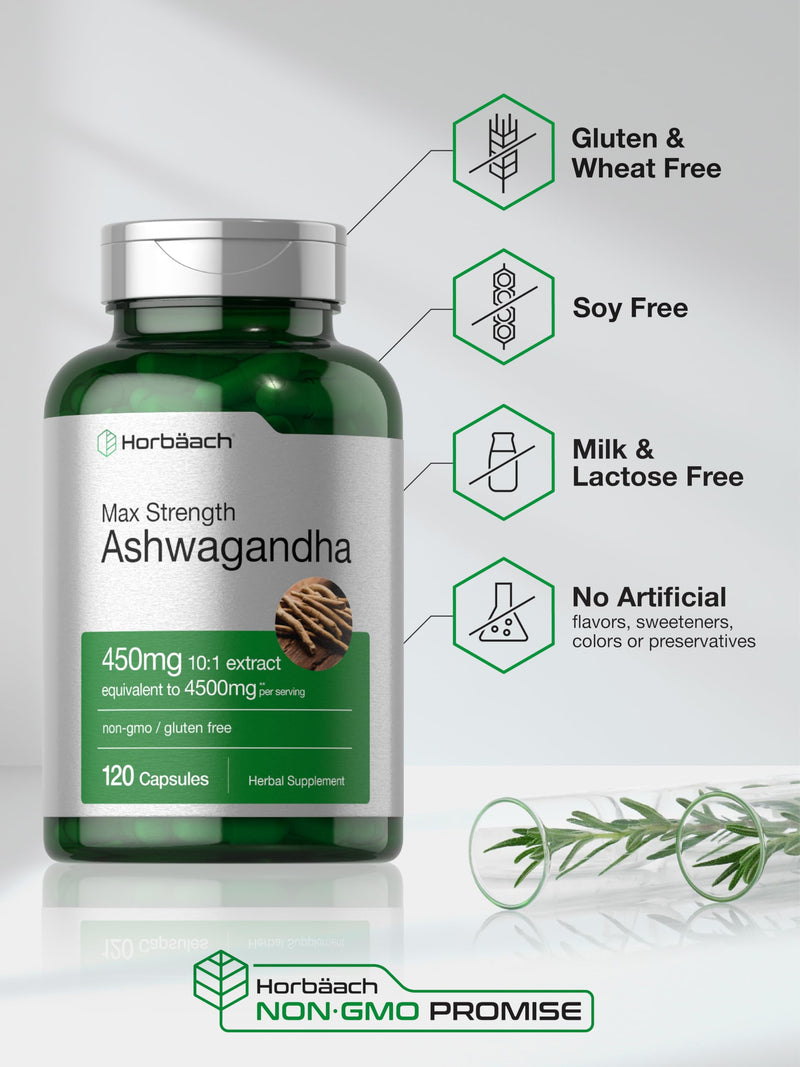 [Australia] - Horb√§ach Ashwagandha Supplement | Max Strength | 120 Capsules | Non-GMO, Gluten Free 120 Count (Pack of 1) 