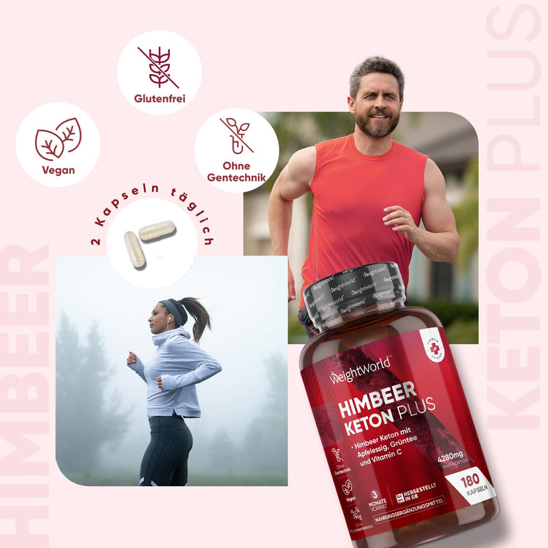 [Australia] - Raspberry Ketone Plus - 4280mg per serving - 180 vegan capsules - With vitamin C, apple cider vinegar, green tea, apple pectin - 3 month supply - Raspberry Ketone Plus - Without magnesium stearate - WeightWorld 