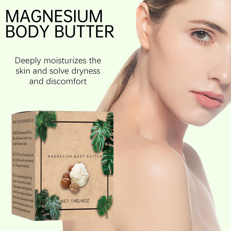 Mama-Bear Neuropathy Cream, Magnesium Body Butter,Magnesium Cream for Neuropathy, Deeply Moisturizes Skin, Keep Soft Smooth, Suitable for All Skin Types (114g/1pcs) white1pc