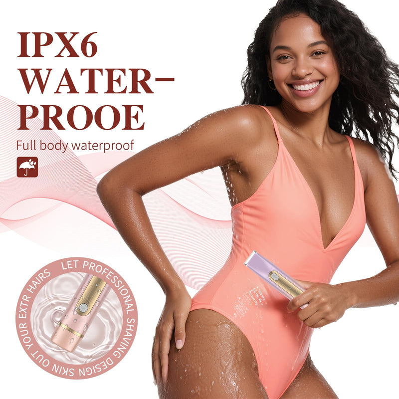 Dual-Head Women's Hair Trimmer – Safe Body, Bikini & Facial Hair Removal, Wet & Dry, USB Rechargeable, Travel-Friendly Personal Grooming Rose Gold