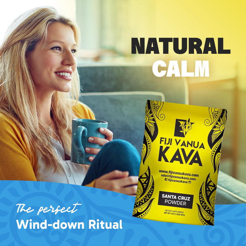 [Australia] - Premium Santa Cruz Powder, Medium Grind Noble Root, Easy to Prepare Kava with A Smooth and Creamy Taste, Kava Root Powder, 8 oz 