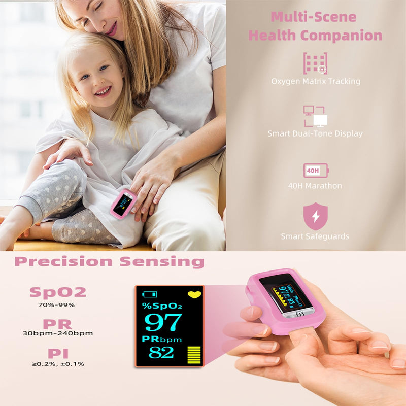 Oximeter, Pulse Oximeter, Oximeter with Lanyard, SpO2 Pulse Rate Blood Oxygen Saturation Monitoring, Fingertip Pulse Oximeter
