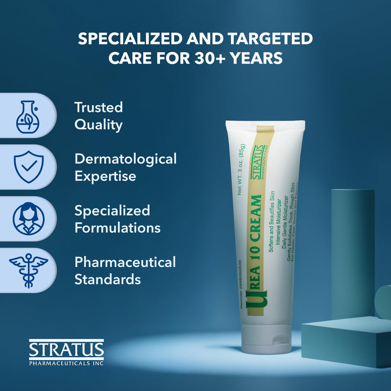 Urea 10% Cream with Vitamin E for Very Dry, Rough and Scaly Skin, Moisturizer for Hands, Feet, Elbows and Knees Inc, 3 oz | Developed for Very Dry, Rough, Bumpy, and Scaly Skin, Moisturizer for Hands, Feet, Elbows, and Knees 3 Ounce (Pack of 1)