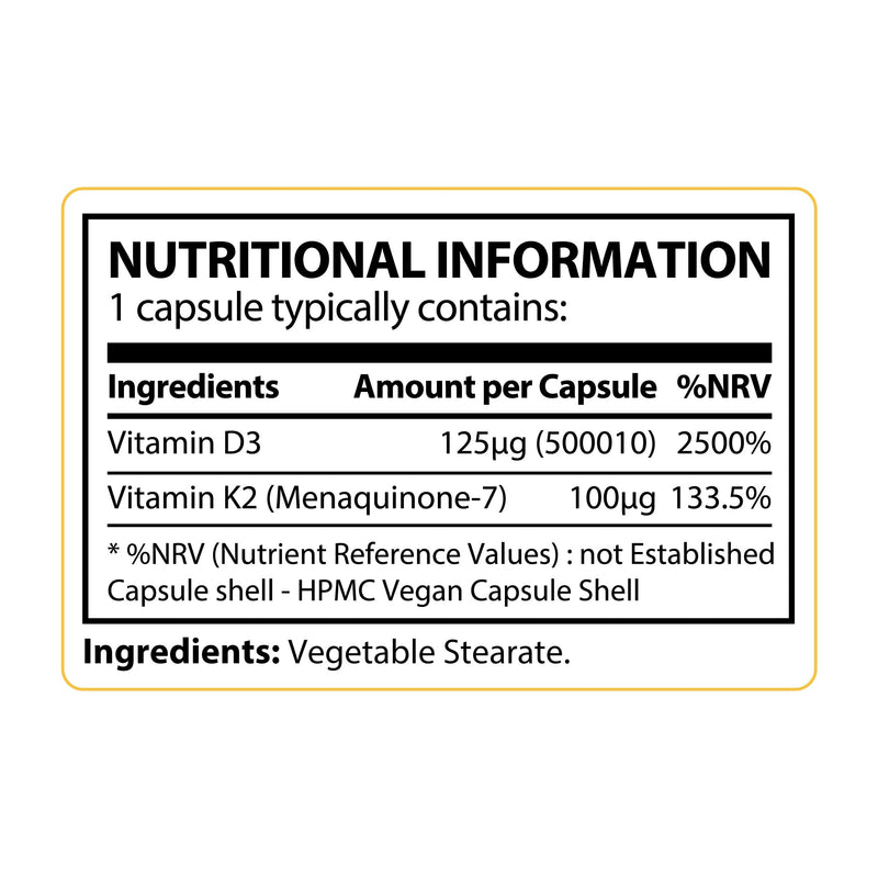 Vitamin D3 5000 IU with K2 100μg | 1-A-Day | 60 High Strength Vitamin D Tablets | MK-7 Menaquinone | Vitamin D3 | Bone, Immune & Heart Support | Supplements for Adults