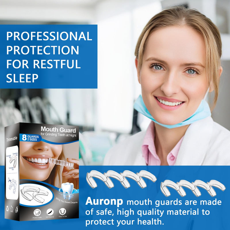 [Australia] - Mouth Guard for Grinding Teeth at Night,8 Packs Night Guards for Teeth Grinding, Moldable Teeth Grinding Mouth Guard for Sleep,Mouthguards for Grinding of Teeth,2 Sizes & 1 Travel Case 2.3in 