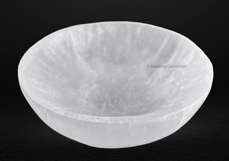 [Australia] - Amazing Gemstone Selenite Bowl - 3" Round Selenite Crystal Charging Plate Round - 3" Inch 