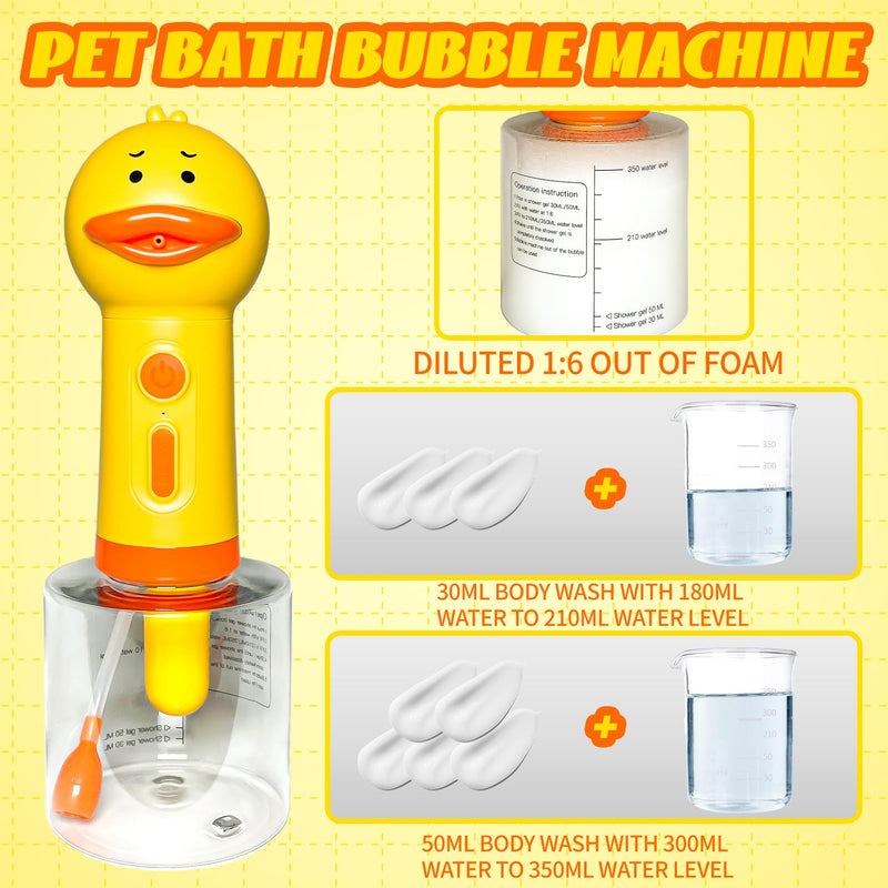 Dog Shampoo Frother,Pet Bath Brush - Deep Cleaning Foam Machine with 350ml Capacity, Dog Soap Dispenser and Shampoo Sprayer, 1200mAh Ultra Long Standby - PawsPlanet Australia