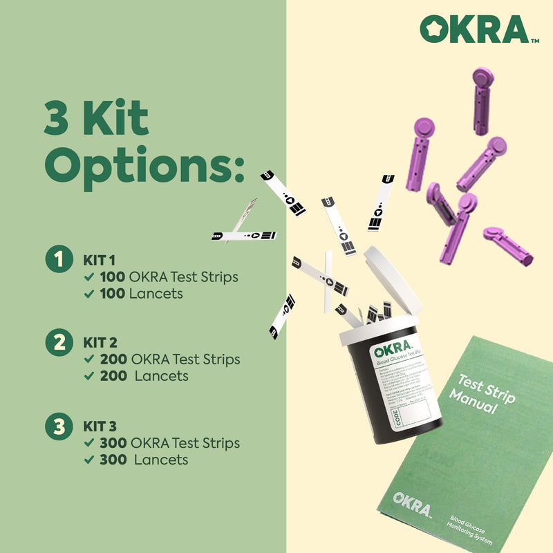 [Australia] - OKRA Pro Test Strips and Lancets for 100 tests Refill Kit 