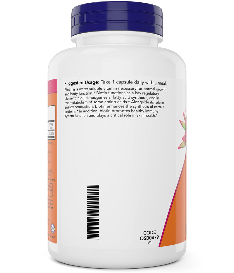 NOW Foods Extra Strength Biotin 10,000mcg / 10 mg - 200 Veg Capsules (Pack of 2) - Hair, Skin, Nail - Supplement for Men and Women - B7 Vitamin - Vegetarian, Vegan, Non-GMO 200 Count (Pack of 2)