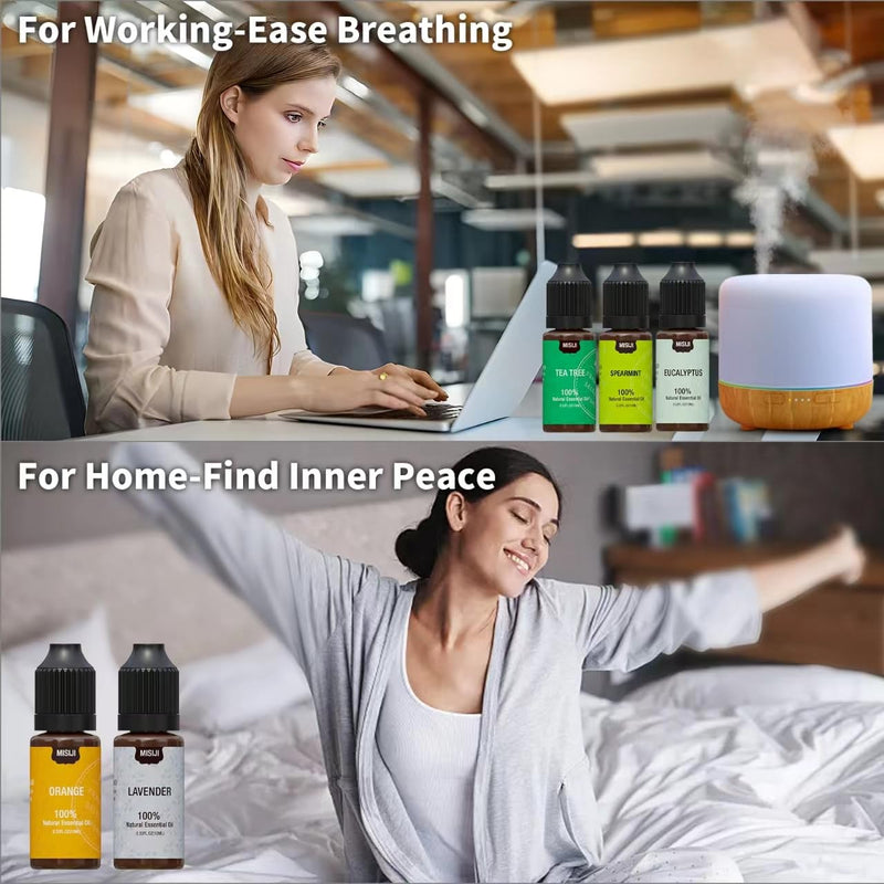 [Australia] - Essential Oils Set Top 5 Aromatherapy-Essential Oils for Diffuser for Home,Air Freshening Diffuser Oils Scents for aromatherapy,Laundry,Candle&Soap Making,Humidifiers 5 X 10ML Daily Essential 