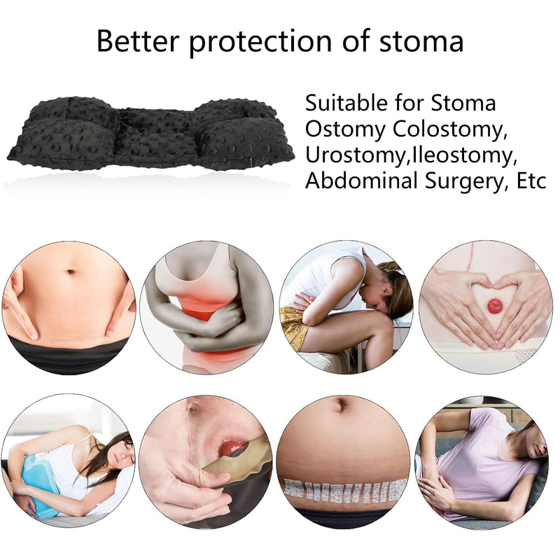 [Australia] - Ostomy Seatbelt Pillow Ostomy Supplies Seat Belt Protector for Stoma Guard Colostomy Bag Cover Supplies Ileostomy Urostomy Support Riding Cushion Minky Dot Black 1pcs Black 