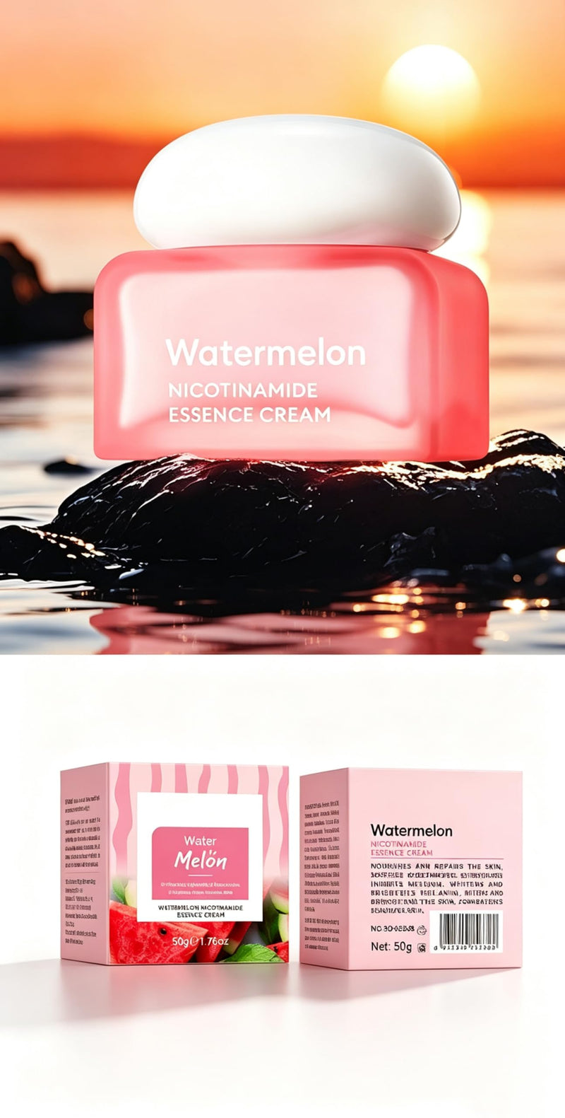 Watermelon Niacinamide Vitamin B3 HA Face Cream Lotion,Face Moisturizers | Firming Hydrating Facial Creams,Moisturizing Facial Skin Care Cream,Brighten skin tone 50g 1.76 OZ