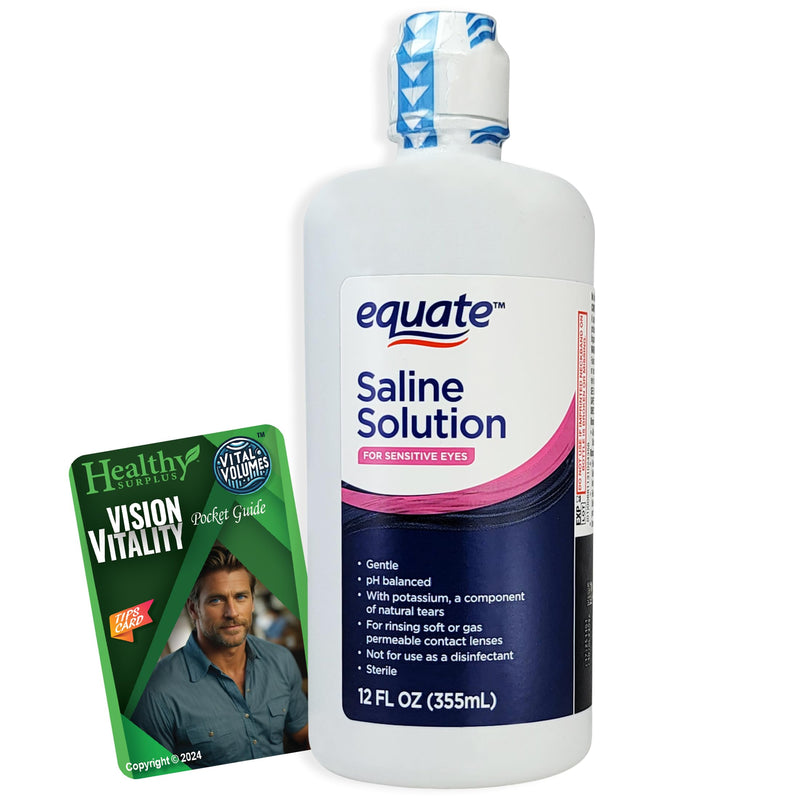 [Australia] - Equate Saline Solution 12 Oz and Vital Volumes Vision Vitality Card - Bundle 