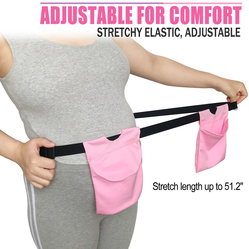 [Australia] - Quick Dry Mastectomy Drain Holder Pouch with Shower Bag, Tummy Tuck Post Surgery Drainage Supplies for JP Drains Management, Breast Reconstruction/Explant Surgical Bulb Storage,Pink Dwaist+showerbag(pink) 