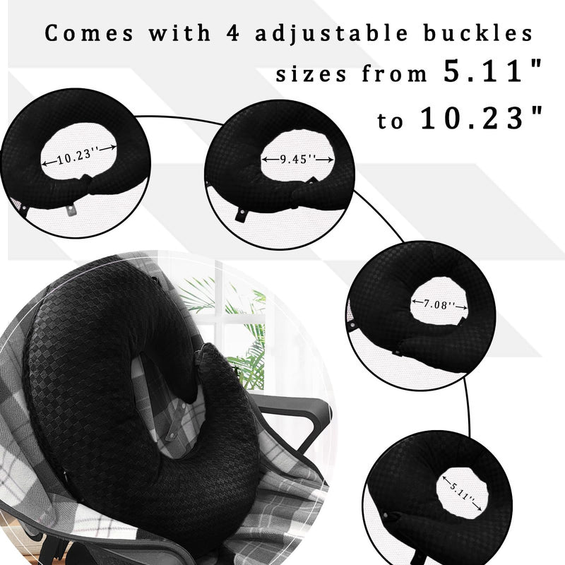 [Australia] - BBL Pillow After Surgery for Butt to Sleep, Brazilian Butt Lift Recovery Post Surgery Pillow for Sitting Sleeping Driving, Donut Pillow for Woman Lumbar Back Cushion Seat (Black) Black 