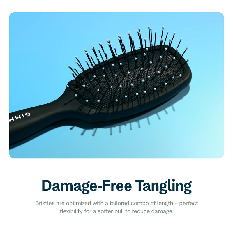 Gimme Hair Brush - Mini Travel Detangler Brush for Medium Hair with Anti-Static, Heat-Resistant & Flexible Nylon Bristles - Hair Tools for Women, Teens & Girls, Black