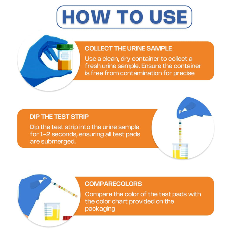 [Australia] - 10-in-1 Urine Test Strips - 120 CT | Comprehensive Urinalysis for LEU, NIT, URO, PRO, pH, KET, BIL, SG, Calcium, and Microalbumin | Home Urinalysis Test Strips for Bladder and Urinary Tract Infections 120 Count (1 bottle) 